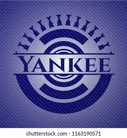 Yankee emblem with denim texture