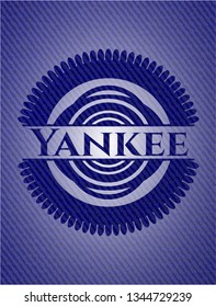 Yankee emblem with jean texture