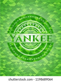 Yankee green emblem with mosaic background