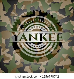 Yankee on camo pattern