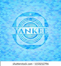 Yankee realistic light blue mosaic emblem