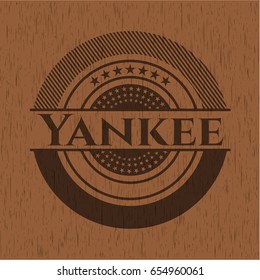 Yankee realistic wooden emblem