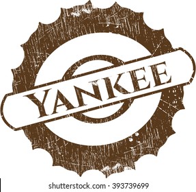 Yankee rubber stamp with grunge texture