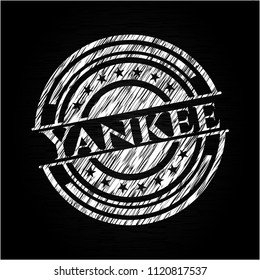 Yankee written on a blackboard
