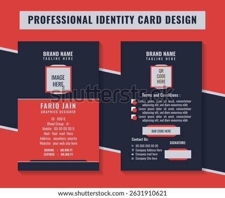 Yankees Blue Color Id Card Design Project.
Flat Color Stylish Two Sided Business Identity Card Design.
Red and Yankees Blue Color Combined Id Card Design.