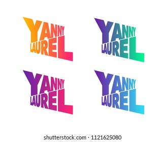 Yanny or Laurel auditory illusion concept. Gradient vector illustrations for banners, flyers, pins, stickers and textile isolated on white background.
