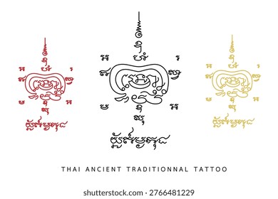 Yant Na Mo Put Tha Yha representing the diverse spiritual path and blessing found in traditional Thai tattoo.