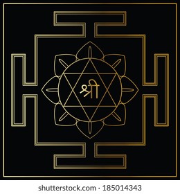 Yantra Goddess Lakshmi. Vector illustration.