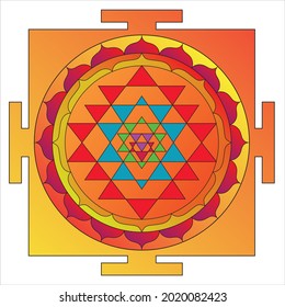 Yantra laksmi, ein Symbol für Wohlstand und Wohlstand im Hinduismus. Shri-Yantra (Great Yantra) ist das älteste heilige Symbol. Shree yantra 002