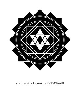 Yantra Mandala - Geometric Hindu Art for Meditation and Cosmic Energy Alignment