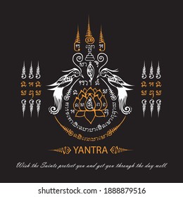 yantra thai abstract vector. inspiration traditional tattoo.