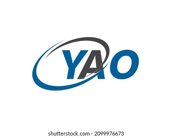 Letra YAO diseño creativo elegante del logo de swoosh