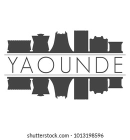 Yaounde Cameroon Africa Skyline Vector Art Mirror Silhouette Emblematic City Buildings