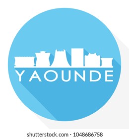 Yaounde Cameroon Flat Icon Skyline Silhouette Design City Vector Art Logo.