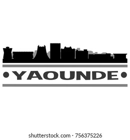 Yaounde Cameroon Skyline Silhouette Stamp City Design Vector Art