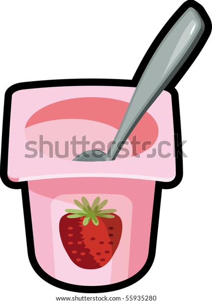 Yaourt Strawberry Stock Vector Royalty Free