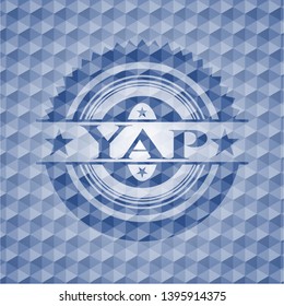 Yap blue hexagon badge. Vector Illustration. Detailed.