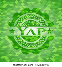 Yap realistic green mosaic emblem