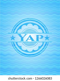Yap sky blue water style badge.