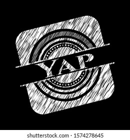 Yap written with chalkboard texture. Vector Illustration. Detailed.