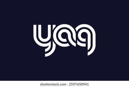 YAQ Creative Unique Modern Letter Logo Design. Stylized logo featuring a unique letter design, presenting abstract minimalist aesthetics and modern appeal.