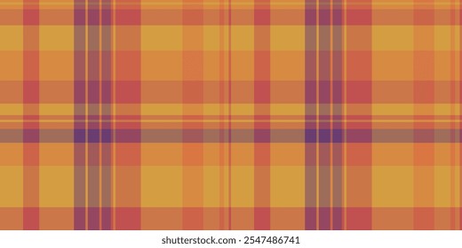 Fundo de quintal tecido sem costura, tecido xadrez tartan jersey. Verificação de padrão de textura do vetor pai na paleta de cores laranja e vermelha.