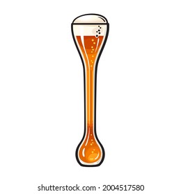 Yard beer glass. Hand drawn vector illustration isolated on white background.	