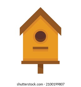 Icono de la casa de pájaros. Ilustración plana del icono vectorial del patio de aves aislado en fondo blanco