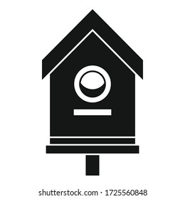 Icono de la casa de pájaros. Ilustración simple del icono vectorial de la casa de aves de corral para el diseño web aislado en fondo blanco