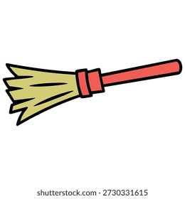 Yard broom tool vector illustration isolated on white background