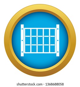 Yard fence icon blue vector isolated on white background for any design