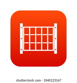 Yard fence icon digital red for any design isolated on white vector illustration