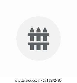 Vector de signo de icono de valla de patio