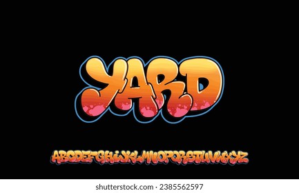 YARD Graffiti font text effect, spray and street text style