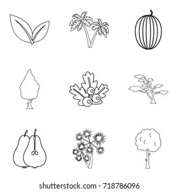 Yard icons set. Outline set of 9 yard vector icons for web isolated on white background