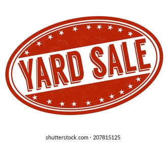 Yard Sale Grunge Rubber Stamp On White, Vector Illustration