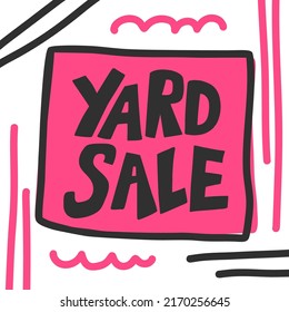 Yard Sale. Hand Drawn Lettering