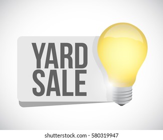 Yard Sale light bulb sign concept illustration design graphic
