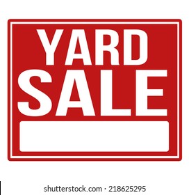 Yard sale red sign with copy space isolated on a white background, vector illustration