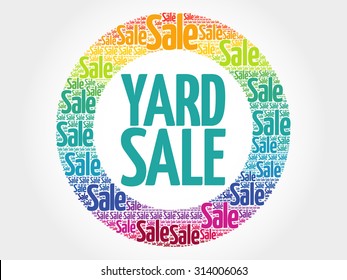 YARD SALE stamp vector words cloud, business concept background
