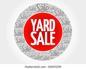 YARD SALE stamp vector words cloud, business concept background