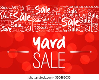 YARD SALE word cloud background, business concept