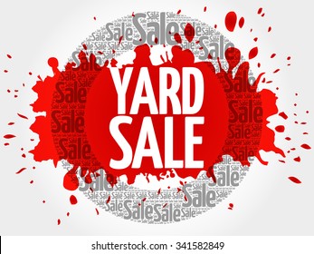 YARD SALE word cloud, business concept background