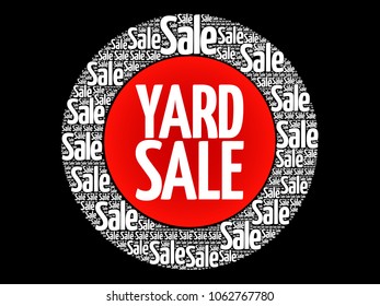 YARD SALE word cloud collage, business concept background