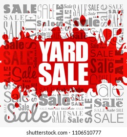 YARD SALE word cloud collage, business concept background