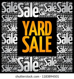 YARD SALE word cloud collage, business concept background