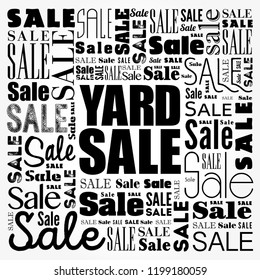 YARD SALE word cloud collage, business concept background