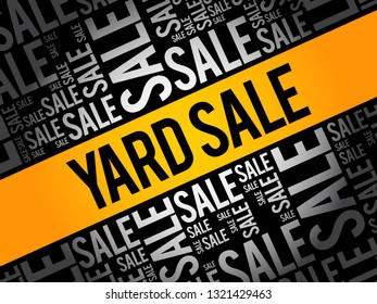 YARD SALE word cloud collage, business concept background