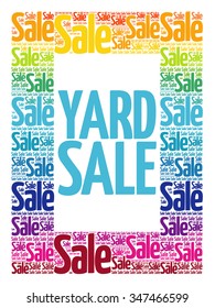 YARD SALE words cloud, business concept background