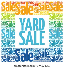 YARD SALE words cloud, business concept background